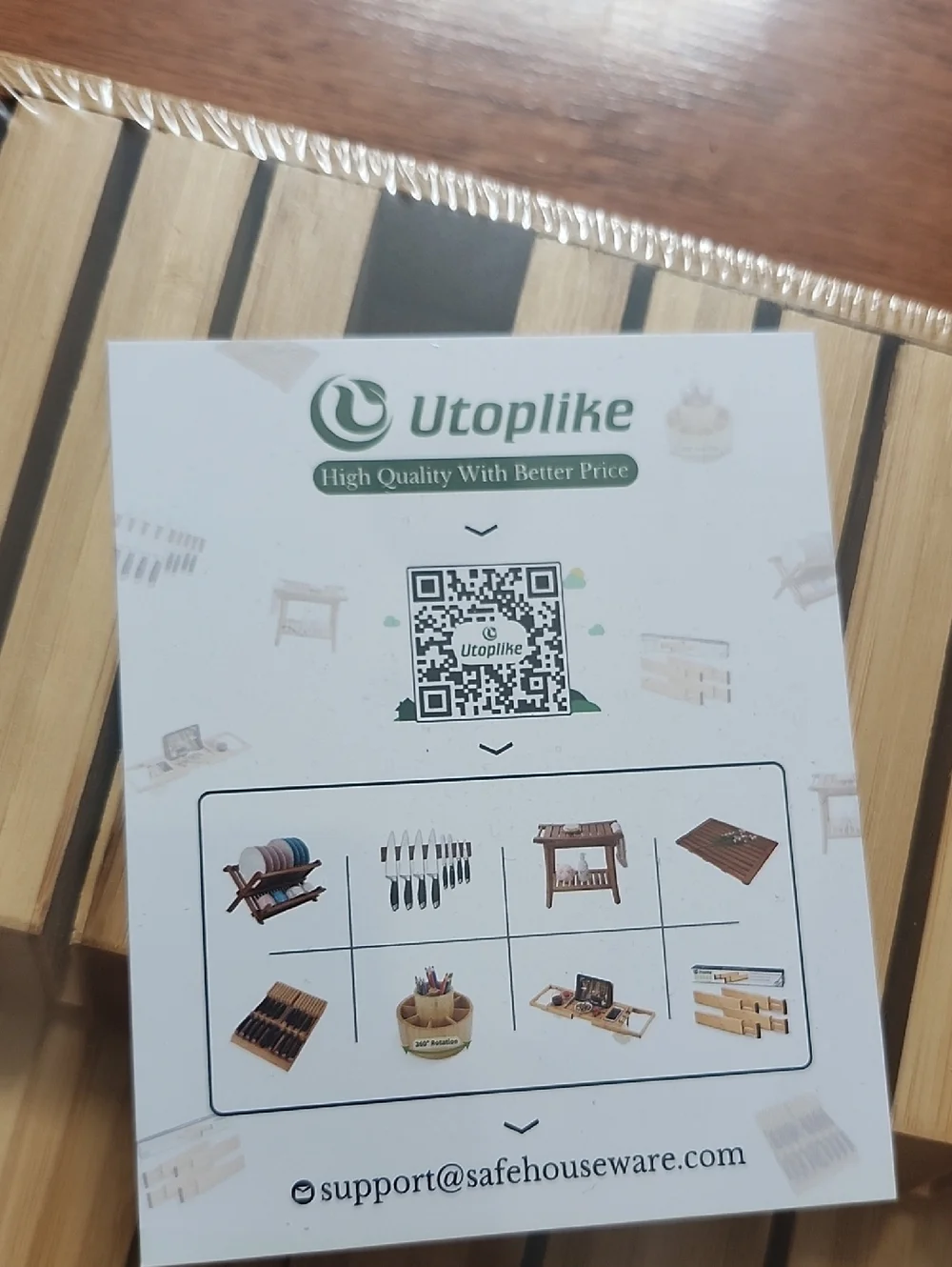 Utoplike New Knife Holder Bamboo In Drawer Kitchen Organization Storage